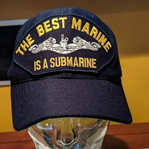 THE Best Marine Is A Submarine Military Adjustable Hat Cap Eagle Crest - Picture 1 of 6